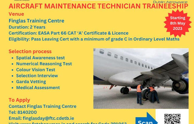 Finglas Training Centre launches Aircraft Maintenance Technician Traineeship programme