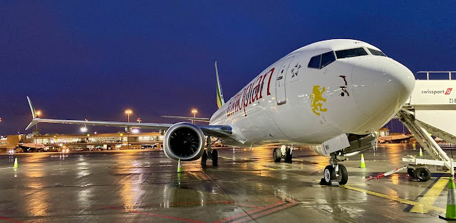 Ethiopian Airlines Boeing 737-8 MAX Dublin delivery transits