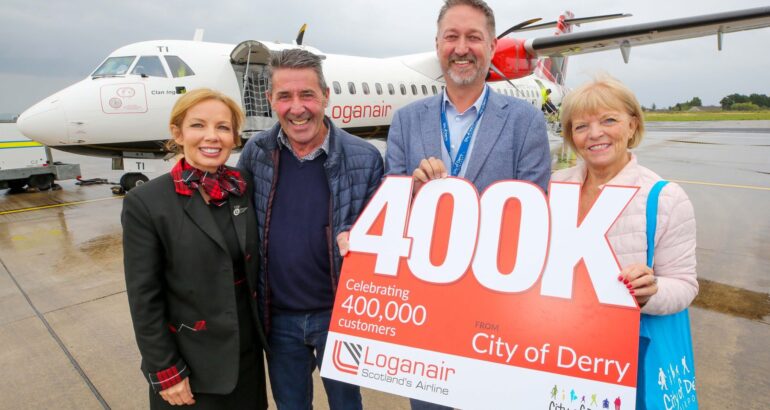 Loganair celebrates City of Derry passenger milestone